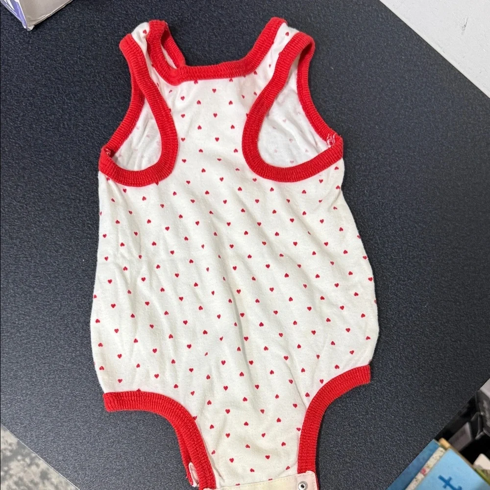 OshKosh B'gosh Cream One-Piece with Red Hearts